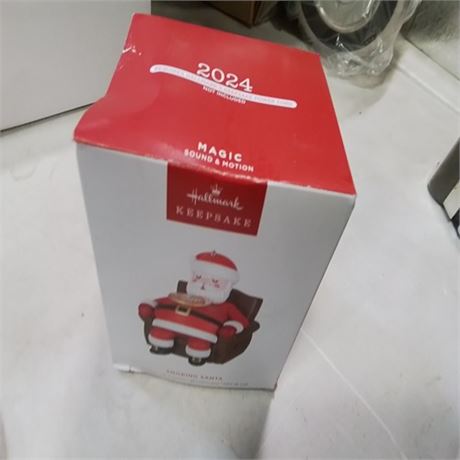BOX Damages Hallmark Keepsake Christmas Ornament, Snoring Santa With Sound and Motion, Santa Collectors Gifts