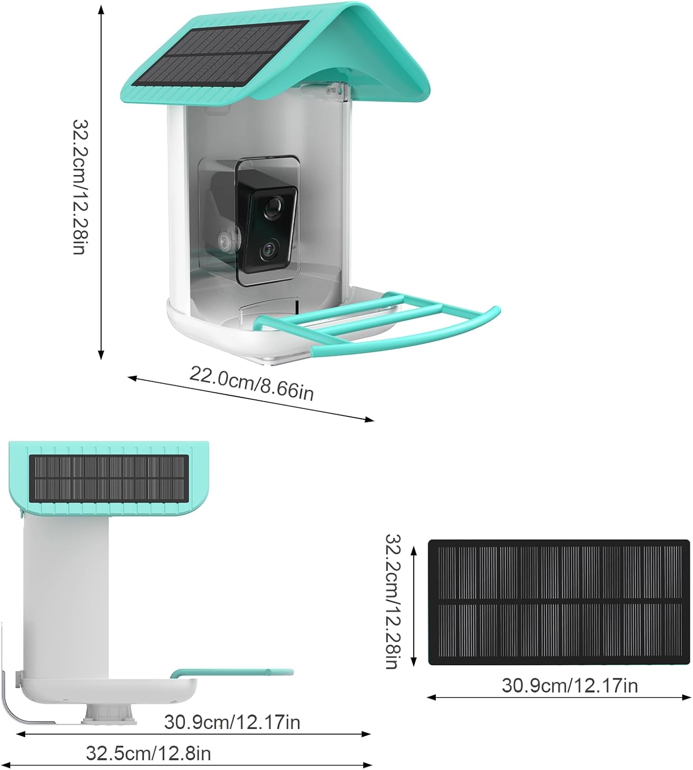 Bird Feeder with Camera, Identify 11000+ Bird Species,Auto Capture Bird Videos & Motion Detection, Wireless Camera Ideal Present for Bird Lover.(Dual Panel)
