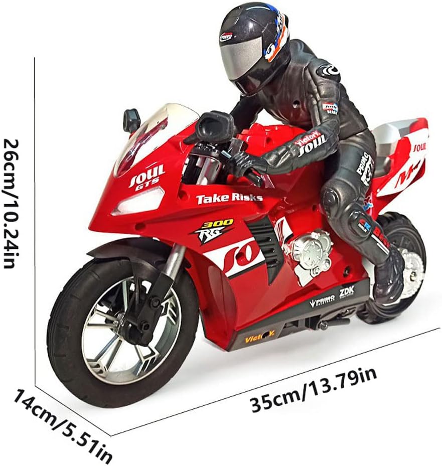 Remote Control Motorcycle, High Speed Self Balancing Single Wheel Stunt RC Motorcycle, 1/6 Scale 360° Rotating LED Flashlight Motorcycle Toys, Best Xmas Gift for Boys & Girls, Blue