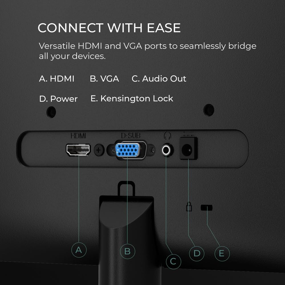 AOC 22B2HM2 22" Full HD (1920 x 1080) 100Hz LED Monitor, Adaptive Sync, VGA x1, HDMI x1, Flicker-Free, Low Blue Light, HDR Ready, VESA, Tilt Adjust, Earphone Out, Eco-Friendly