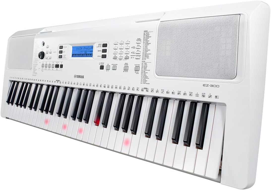 Yamaha EZ-300 61-Key Keyboard White Touch Sensitive used from JAPAN