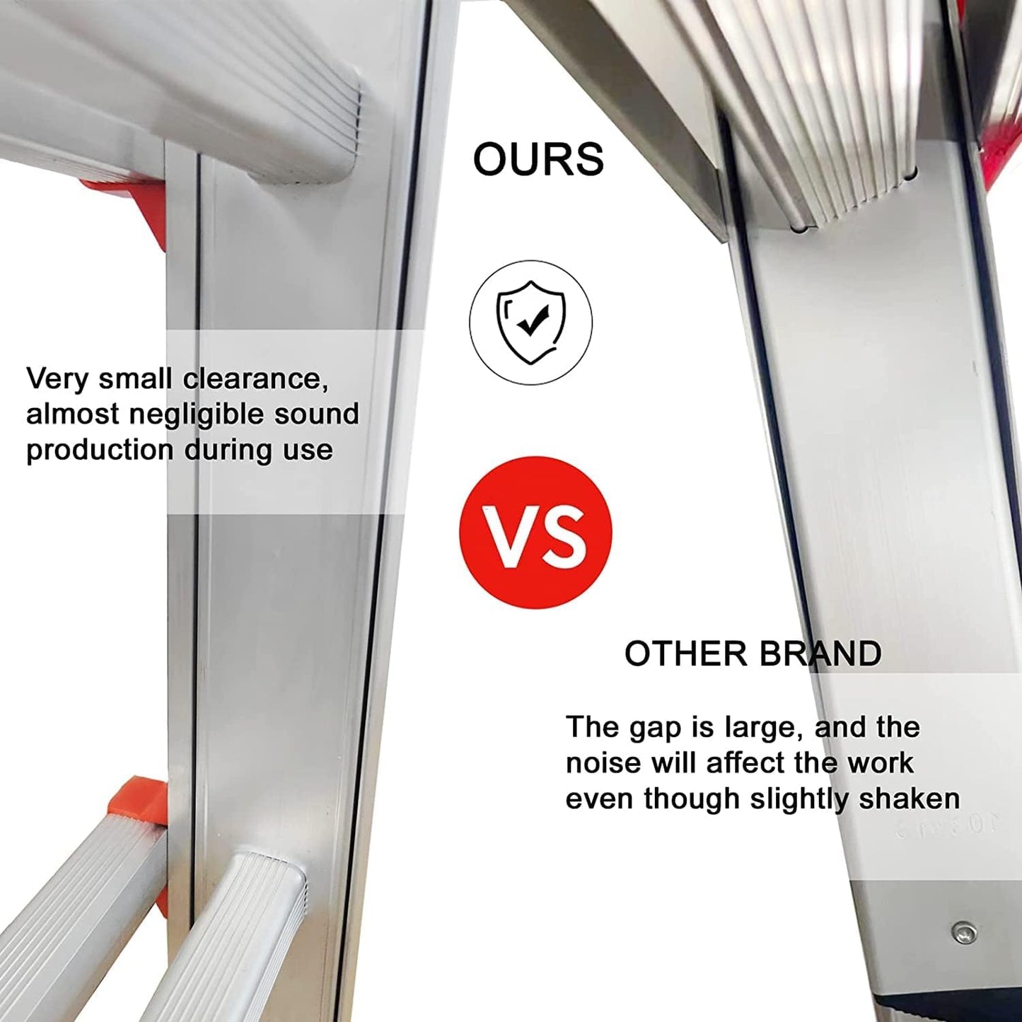 LANBITOU Ladder A Frame 4 Step Ladder Extension 14 FT Anti-Slip Multi Position & Storage Folding Ladder 330 lbs Security Load Telescoping Aluminum Ladders for Stairs Home Indoor Outdoor Roof