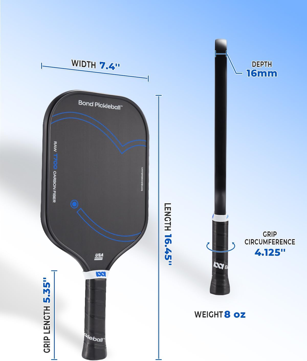 Pickleball Paddle, Pickleball Racket USAPA Approved for Tournament Play with Paddle Cover, Polypropylene Honeycomb Core Custom Pickleball Paddles Power & Control