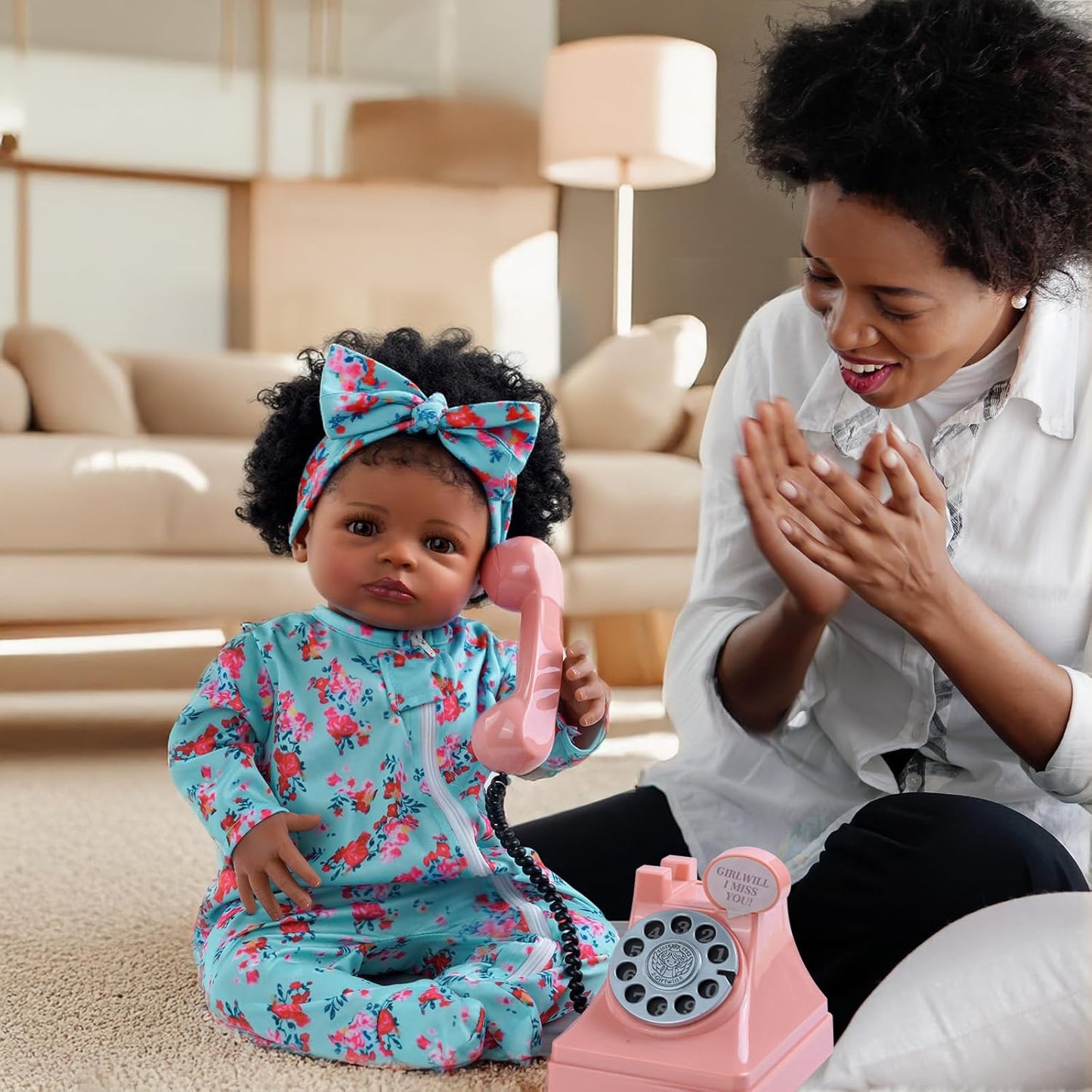 RSG 18-Inch Lifelike Reborn Black Girl - Realistic Newborn Real Life Baby Dolls