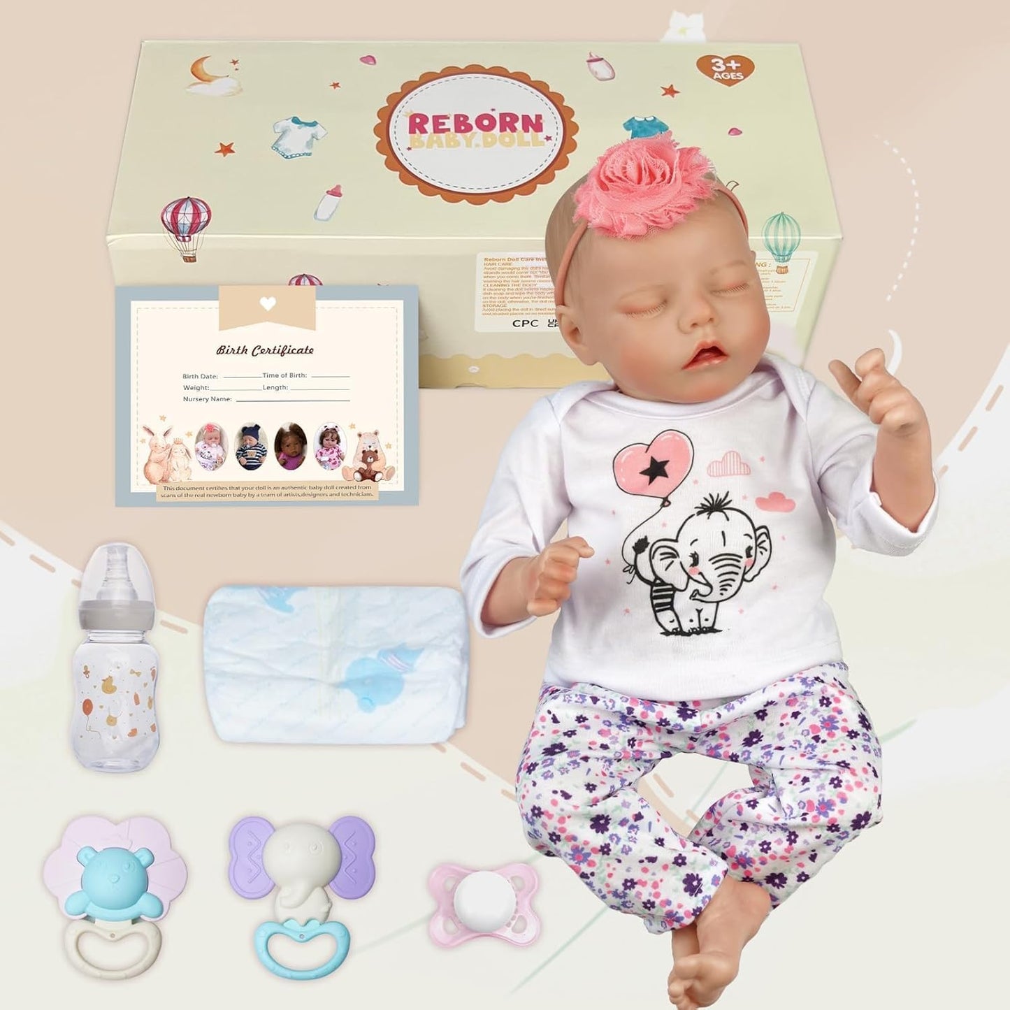 Reborn Baby Dolls That Lifelike -17 inch Full Body Silicone Sleeping Baby Girl Handmade Face Realistic Body Details for Children Gift
