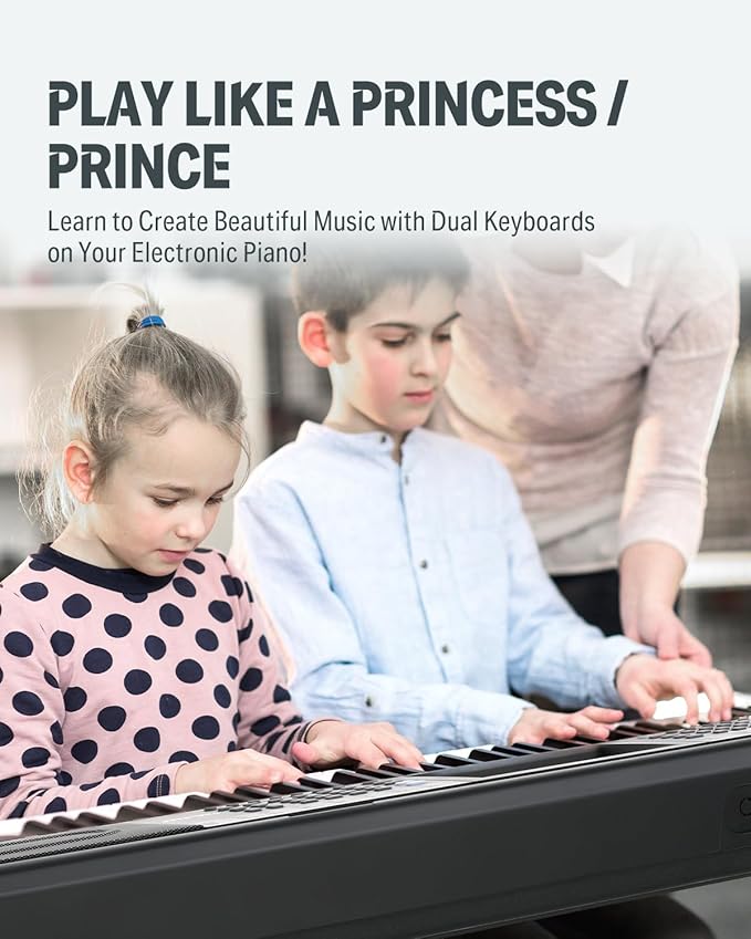 Donner 61 Key Keyboard Piano, Electric Piano Keyboard Kit with 249 Voices, 249 Rhythms - Includes Piano Stand, Stool, Microphone, Gift for Beginners, Black