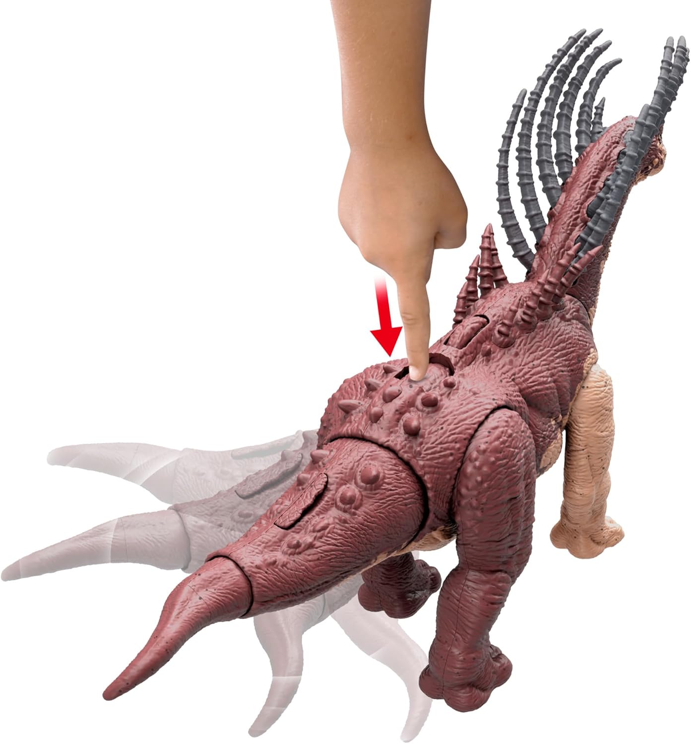 Mattel Jurassic World Gigantic Trackers Action Figure, Bajadasaurus Dinosaur Toy with Rampage Neck Attack, Evolution Spikes, Tail Whip & Digital Play