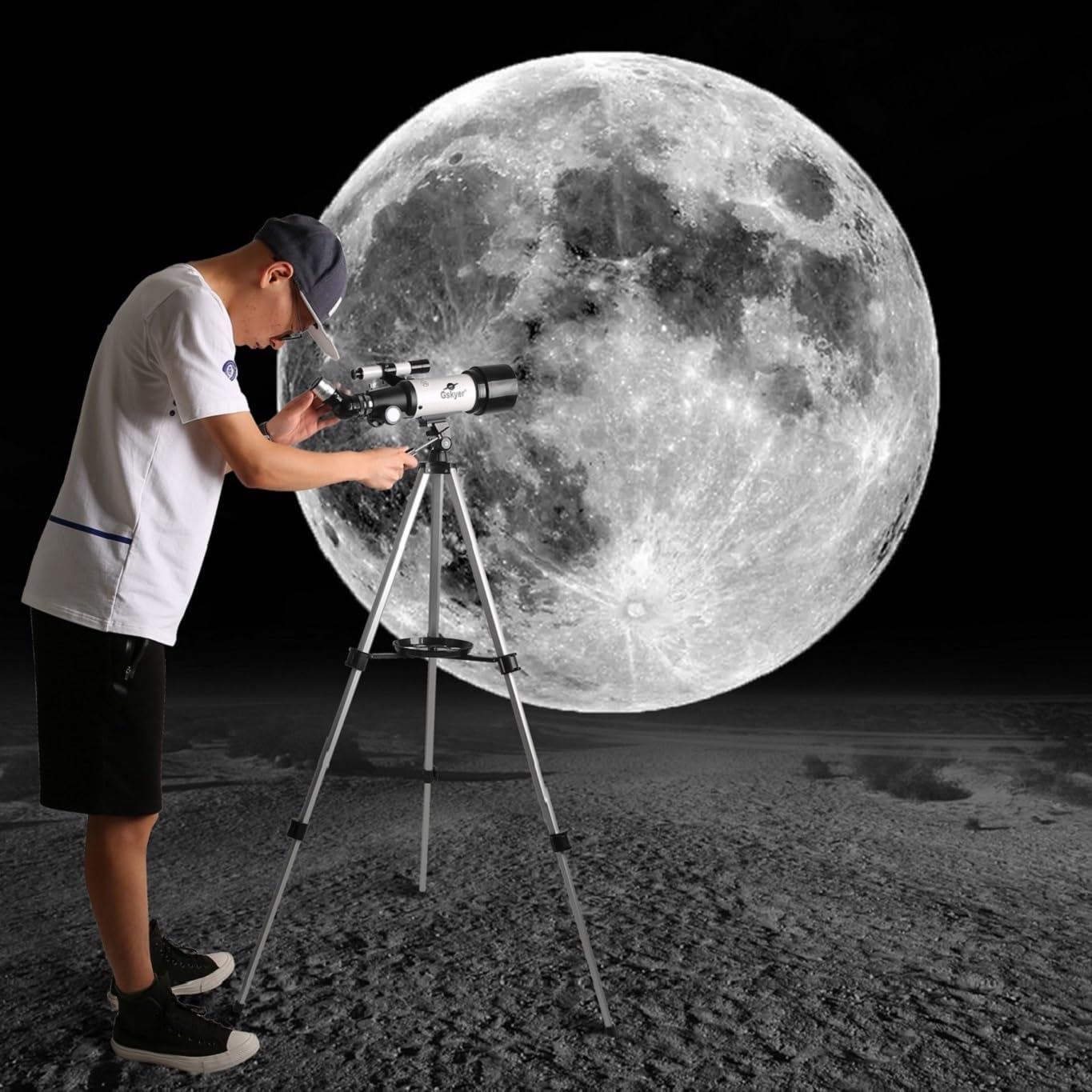 Gskyer Telescope 70mm Aperture 400mm AZ Mount Astronomical Refracting Telescope for Kids Beginners - Travel Telescope with Carry Bag Phone Adapter and Wireless Remote