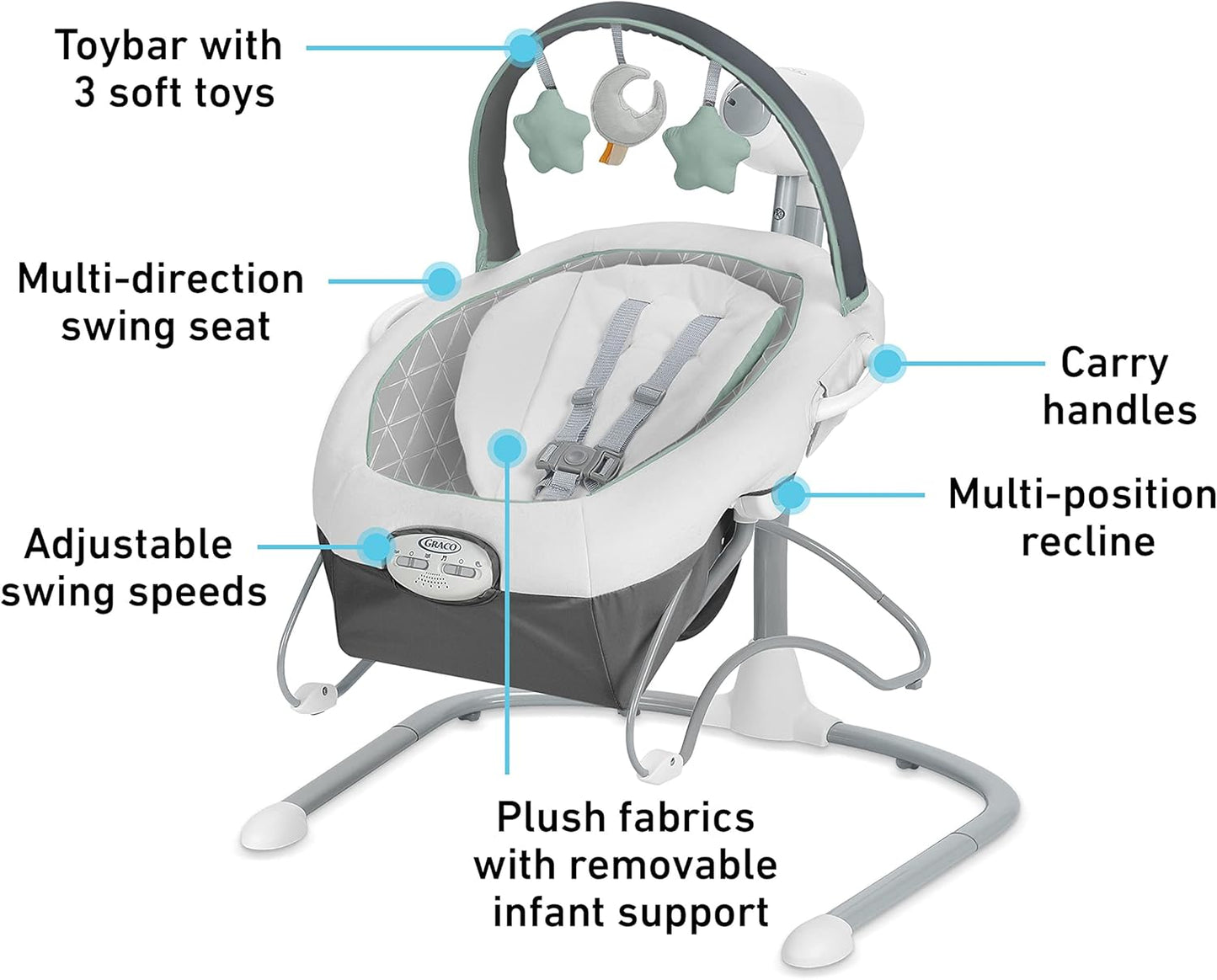 Graco Soothe 'n Sway LX Baby Swing with Portable Bouncer