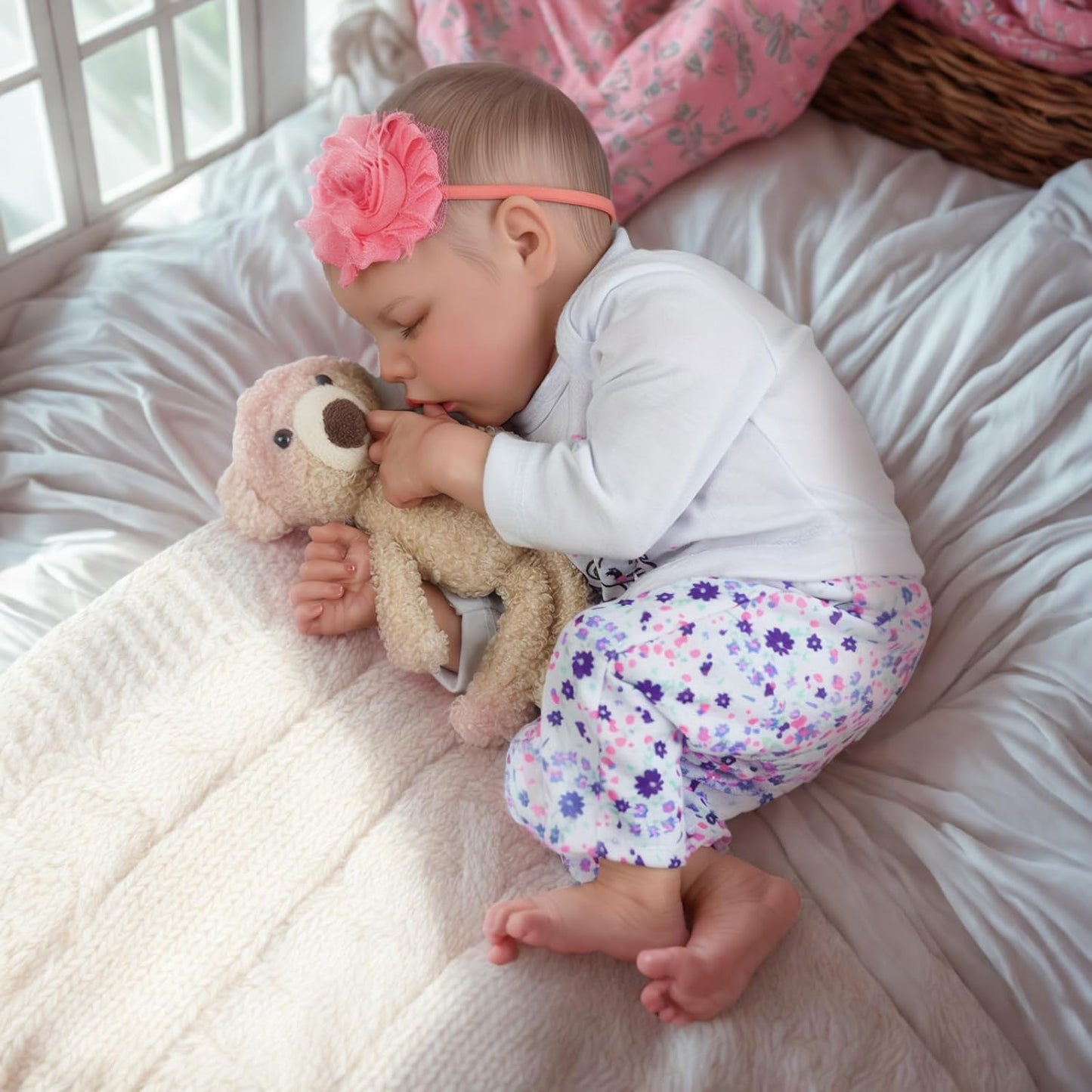 Reborn Baby Dolls That Lifelike -17 inch Full Body Silicone Sleeping Baby Girl Handmade Face Realistic Body Details for Children Gift