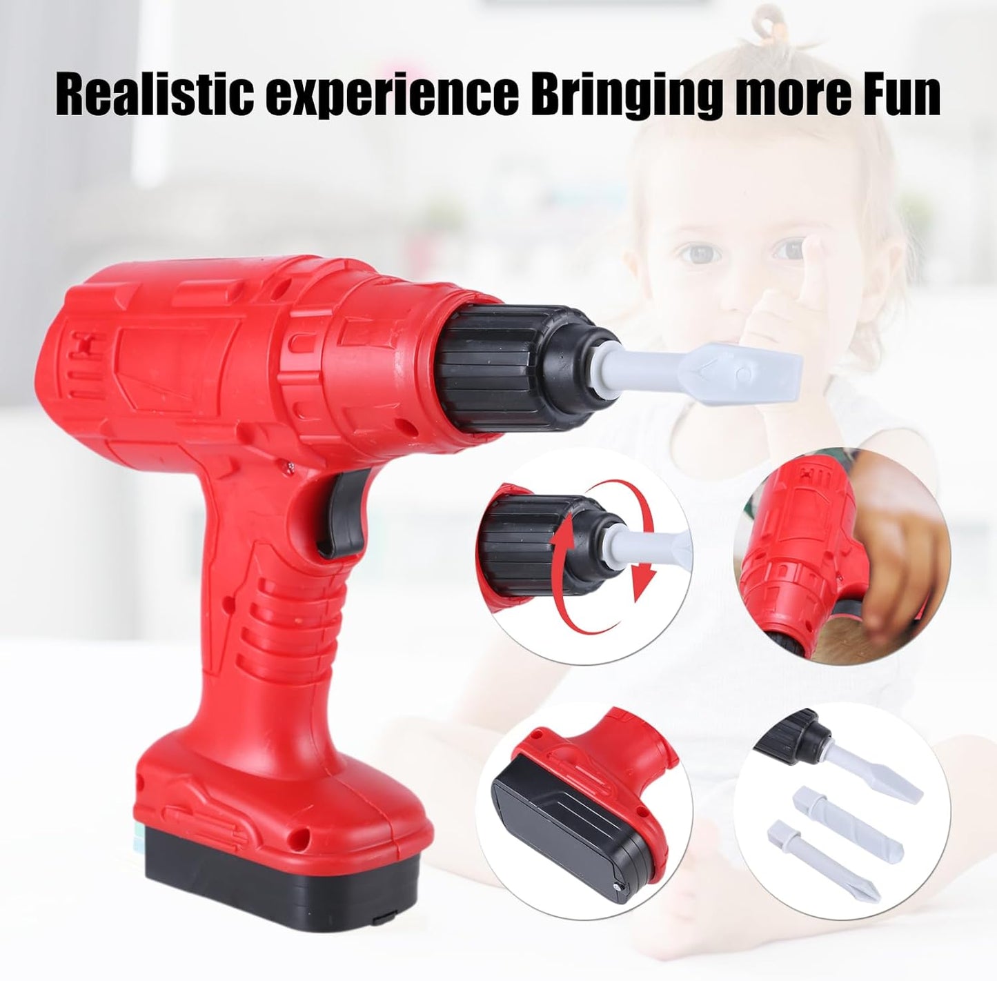 Kids Tool Set, 70 pcs Toddler Tool Set with Tool Box and Electronic Toy Drill, Pretend Play Kids Construction Kits with Clothes and Safety Hat,Toy Tool Box for Kids Boy Girl Age 3-8
