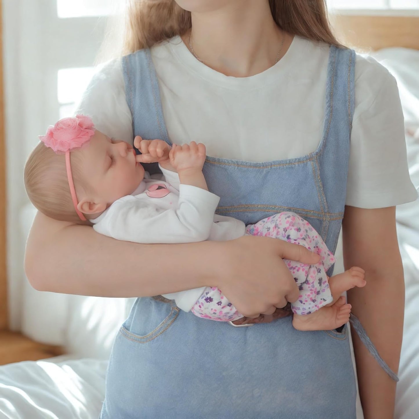 Reborn Baby Dolls That Lifelike -17 inch Full Body Silicone Sleeping Baby Girl Handmade Face Realistic Body Details for Children Gift