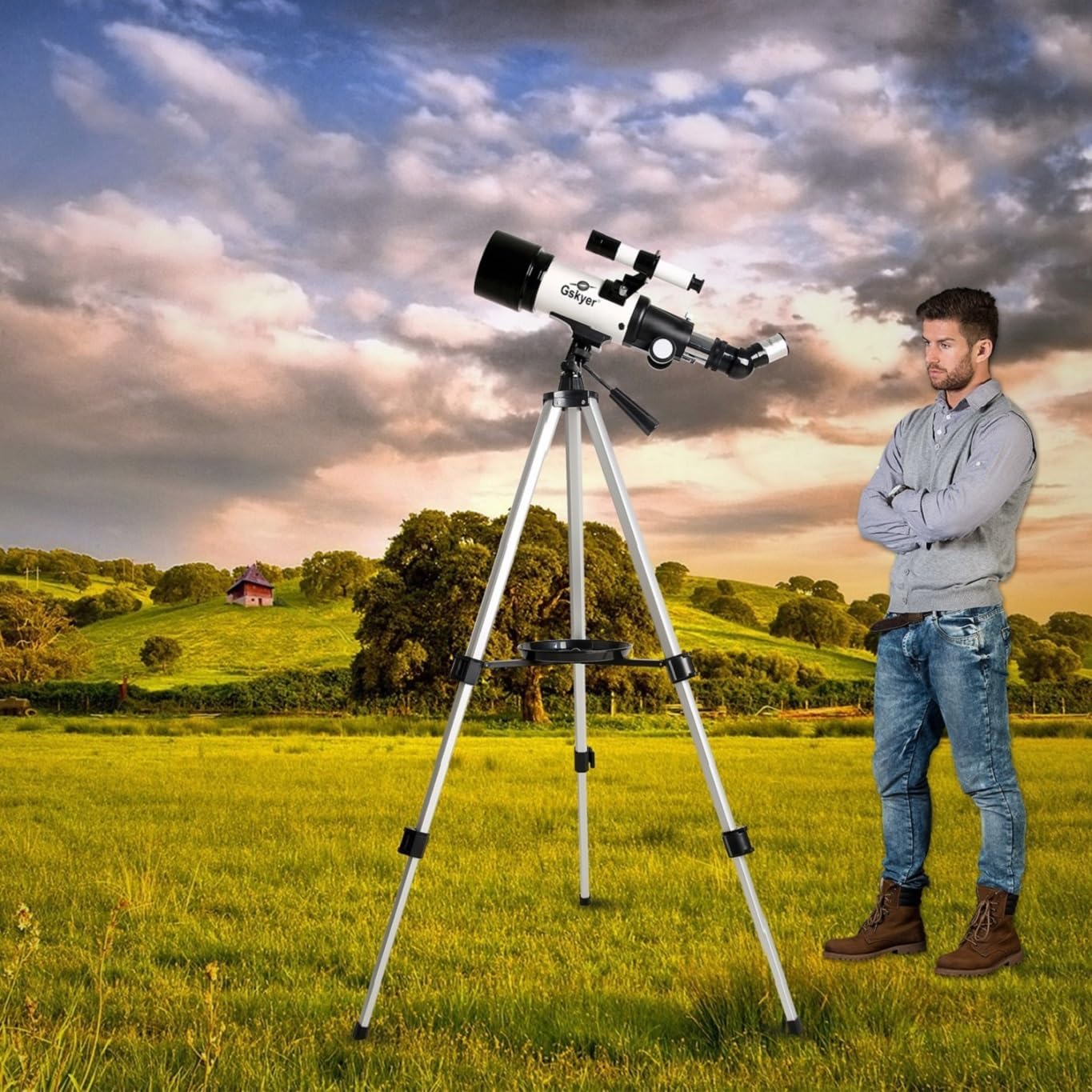 Gskyer Telescope 70mm Aperture 400mm AZ Mount Astronomical Refracting Telescope for Kids Beginners - Travel Telescope with Carry Bag Phone Adapter and Wireless Remote