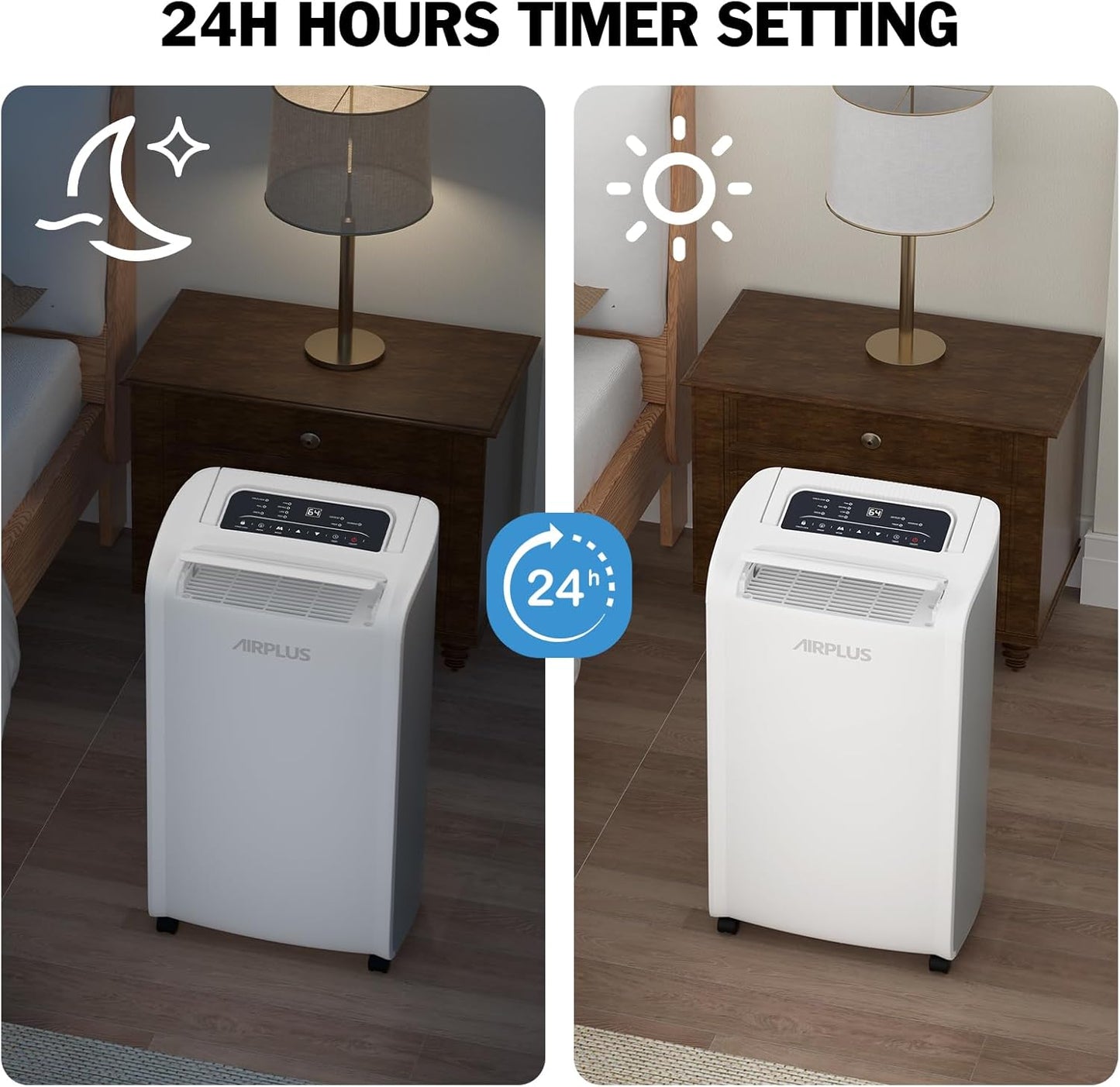 AIRPLUS 4,500 Sq.Ft 70 Pint Dehumidifier for Basements and Home-with Drain Hose,Efficient,Energy-with Dual Protection and 4 Smart Modes,24H Timer,Defrost,for Large room