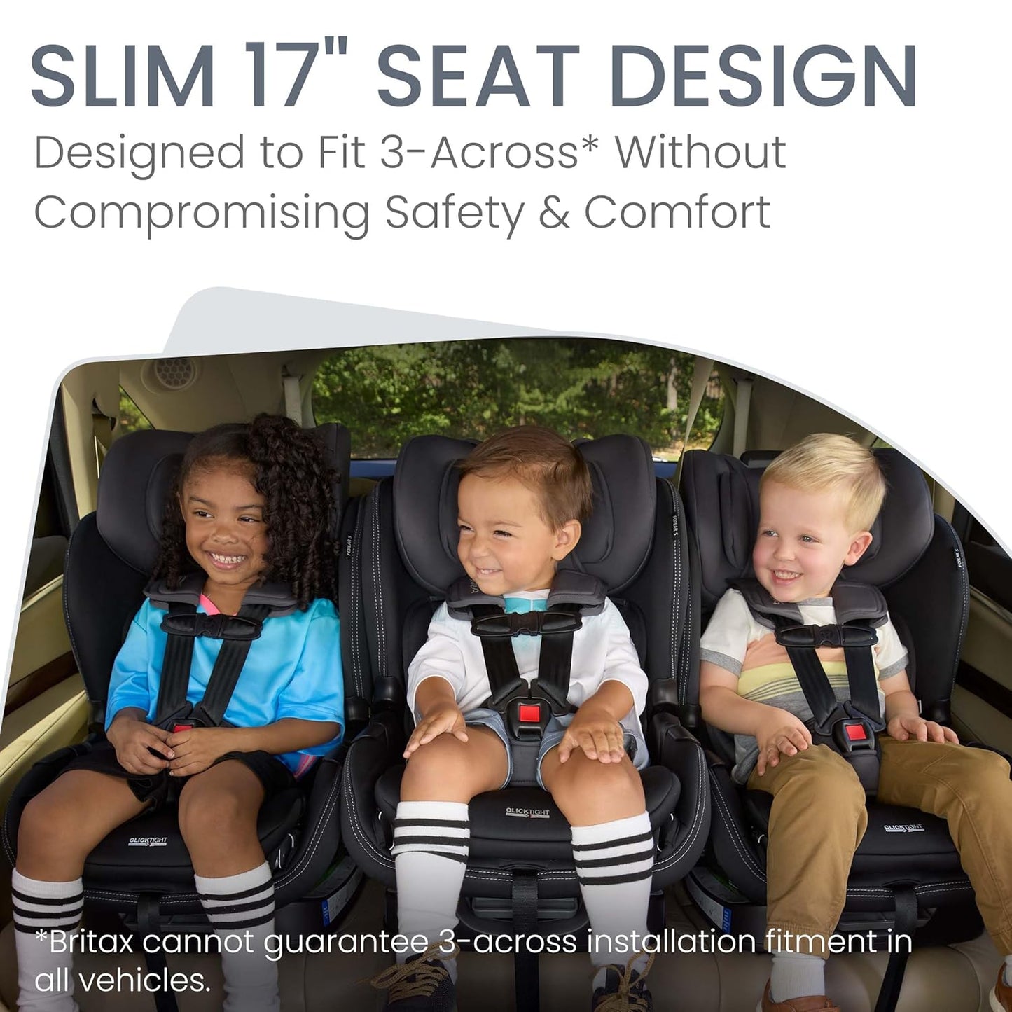 Britax Poplar S Convertible Car Seat, 2-in-1 Car Seat with Slim 17-Inch Design, ClickTight Technology, Stone Onyx