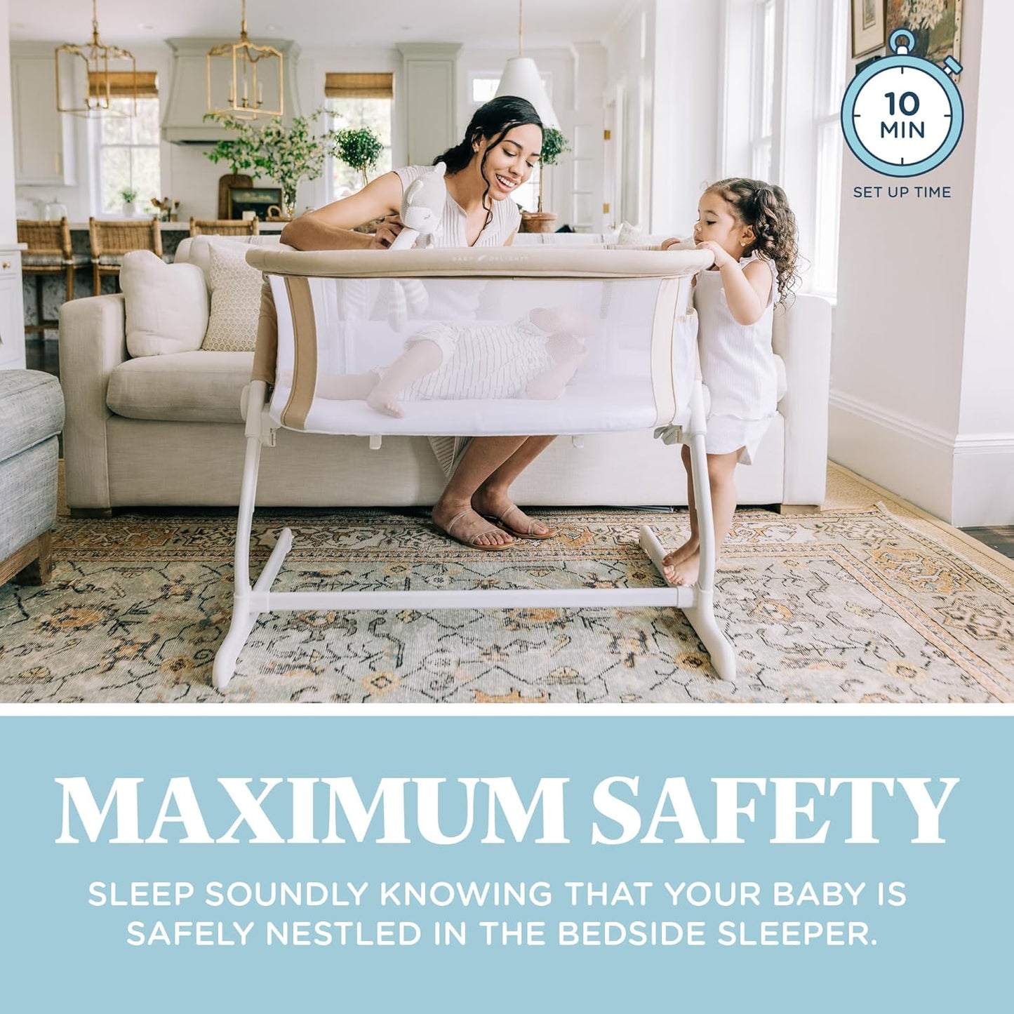 Baby Delight Beside Me Side Dreamer Organic Infant Bassinet Organic Oat Color