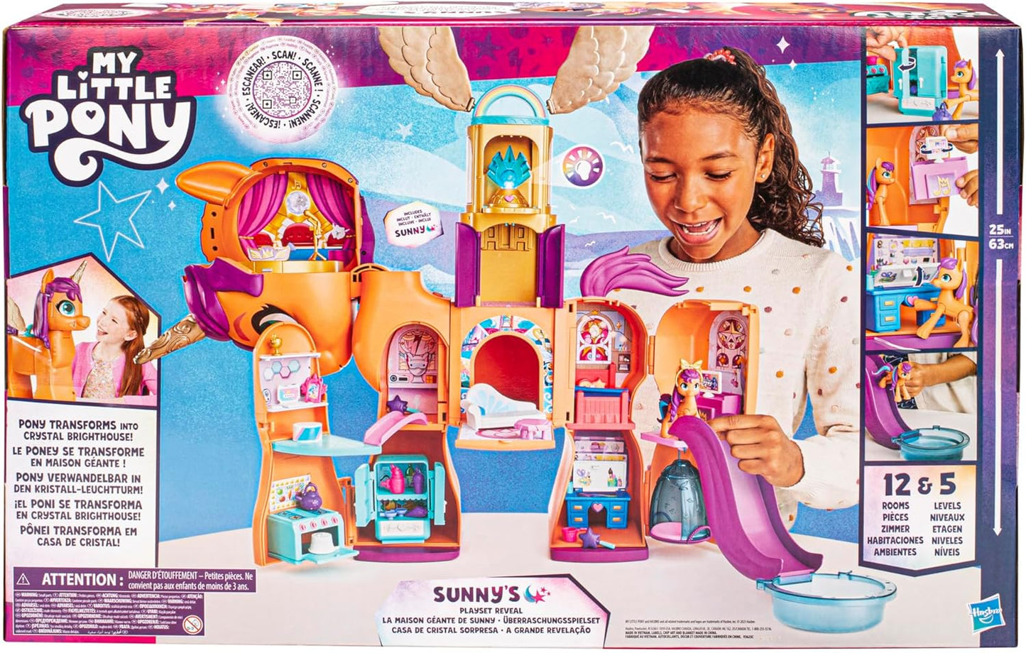My Little Pony Toys, Sunny's Playset Reveal, 25-Inch-Tall Transforming Doll Playsets and Interactive Toys for 5 Year Old Girls & Boys