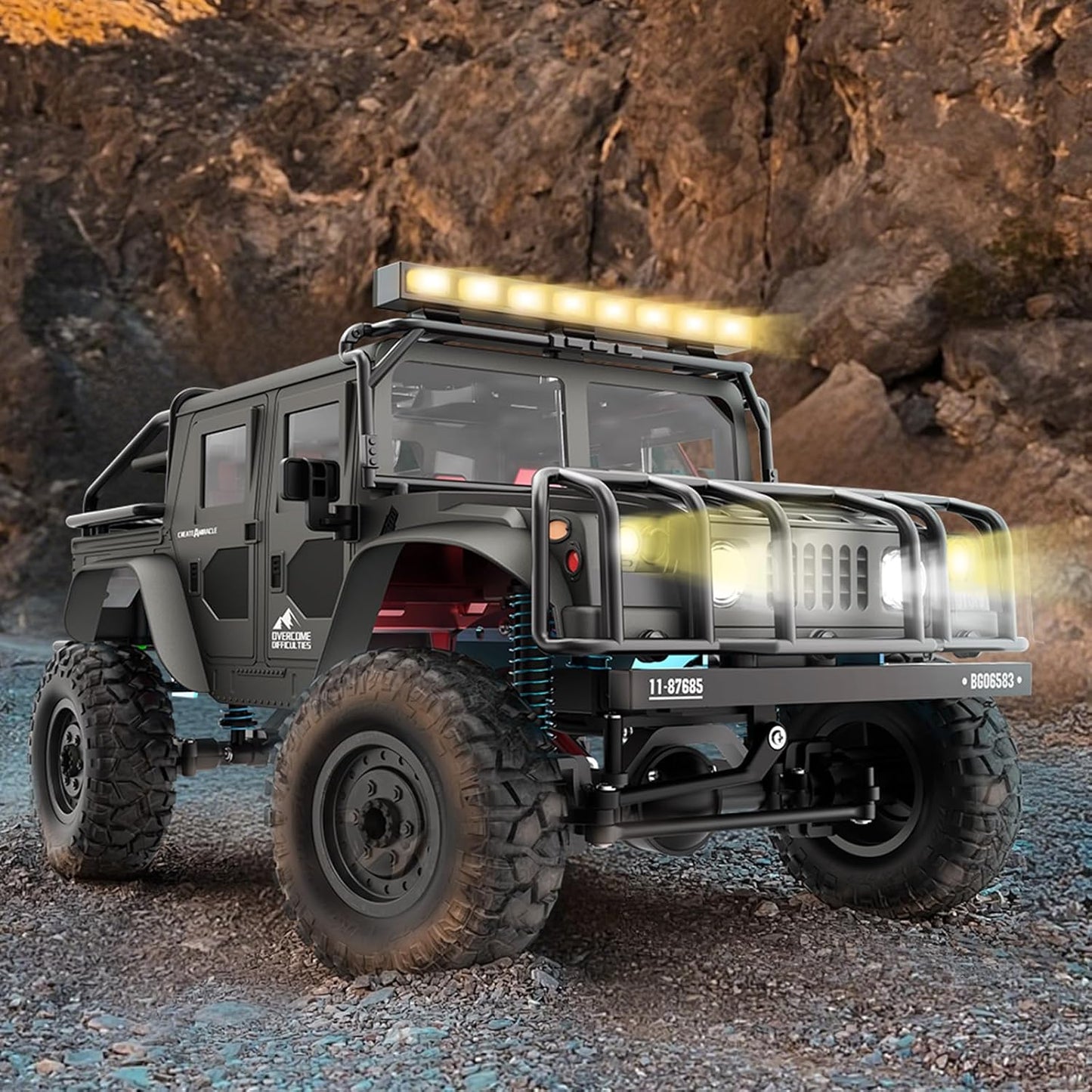 BOX Damage 1:12 Scale All-Terrain Remote Control Car, 4WD RC Cars with 2.4 GHz, RC Climbing Truck, IPX4 Waterproof Off-Road Vehicle