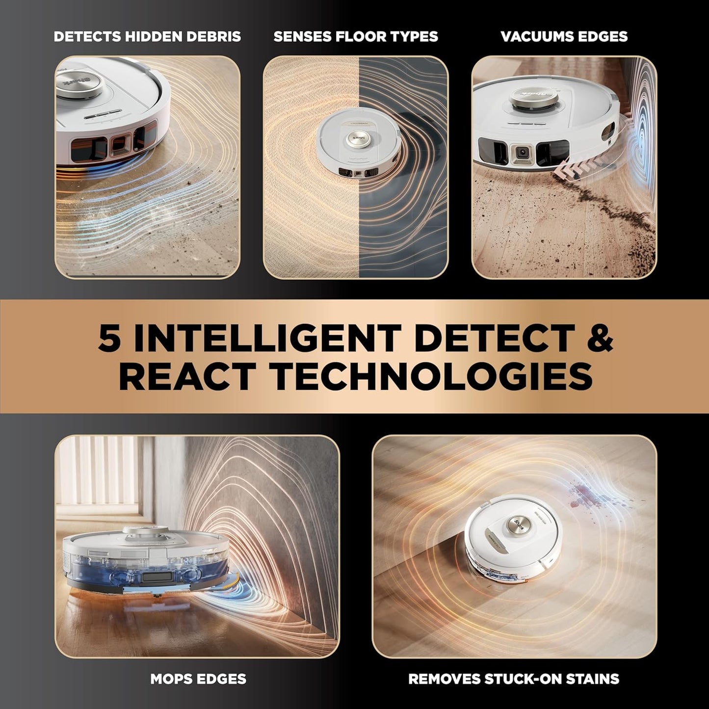 Shark Robot Vacuum & Mop Combo, PowerDetect NeverTouch Pro, Self-Emptying, Self-Refill with Self-Clean Pad Wash & Dry, 60-Day Debris Capacity, 30-Day Refill Tank, 5 PowerDetect Technologies, AV2800ZE