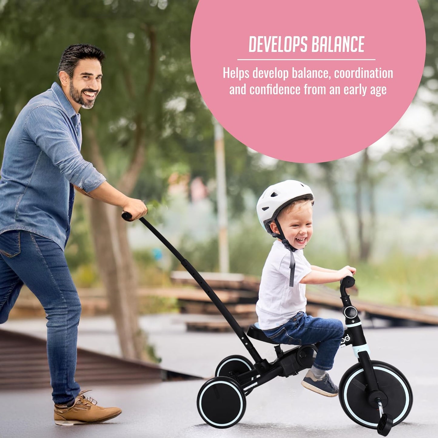 Banana bike Baby Balance Bike - Tricycle for Toddlers - Kids Trike and Bike - Balance Bike Plastic - Removable Pedals and Adjustable Handlebar and Seat