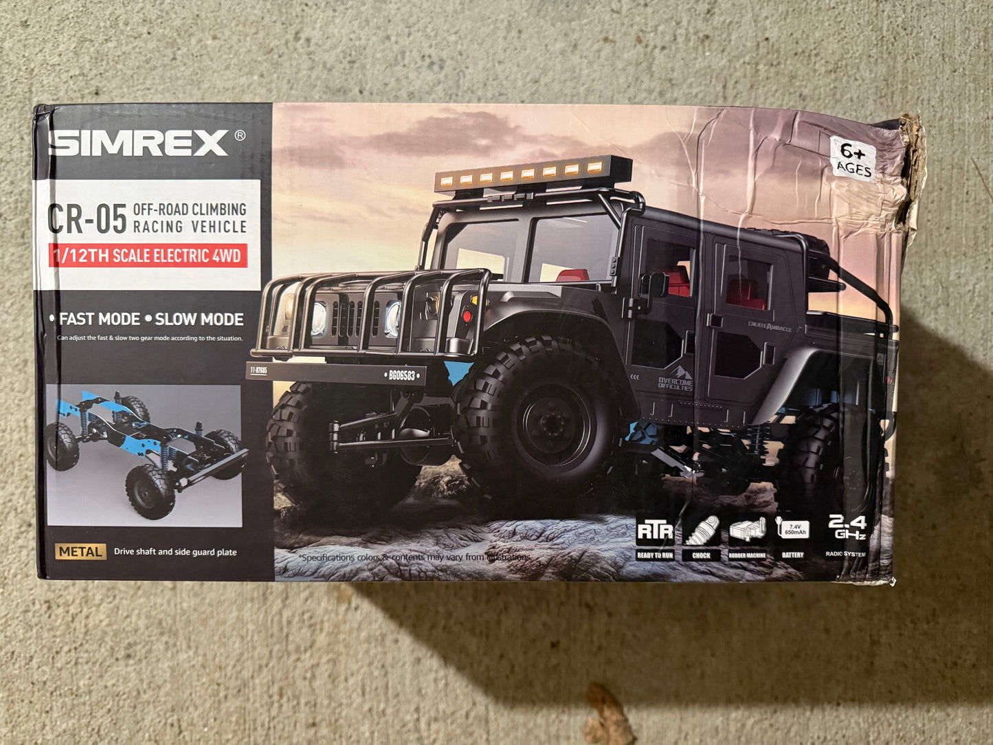 BOX Damage 1:12 Scale All-Terrain Remote Control Car, 4WD RC Cars with 2.4 GHz, RC Climbing Truck, IPX4 Waterproof Off-Road Vehicle