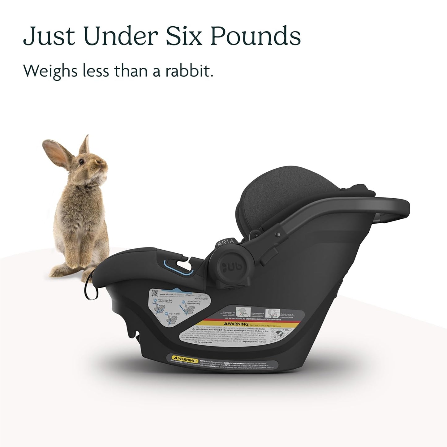 UPPAbaby Aria Lightweight Infant Car SeatJust Under 6 lbs for Easy Portability Base with Load Leg Infant Insert Included Direct Stroller Attachment Jake (CharcoalBlack Leather)