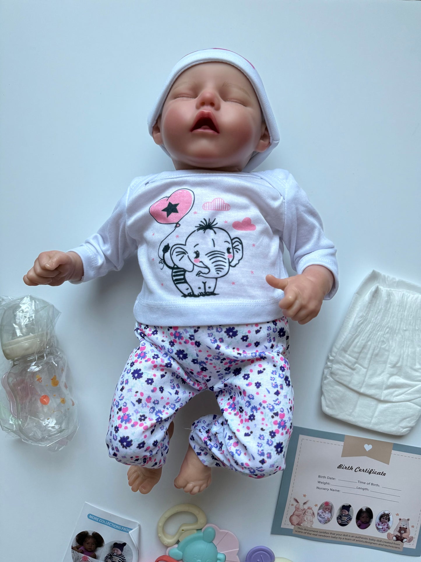 Reborn Baby Dolls That Lifelike -17 inch Full Body Silicone Sleeping Baby Girl Handmade Face Realistic Body Details for Children Gift