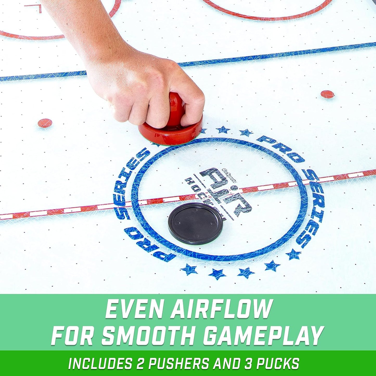 GoSports 54 Inch Air Hockey Arcade Table for Kids & Adults - Includes 2 Pushers