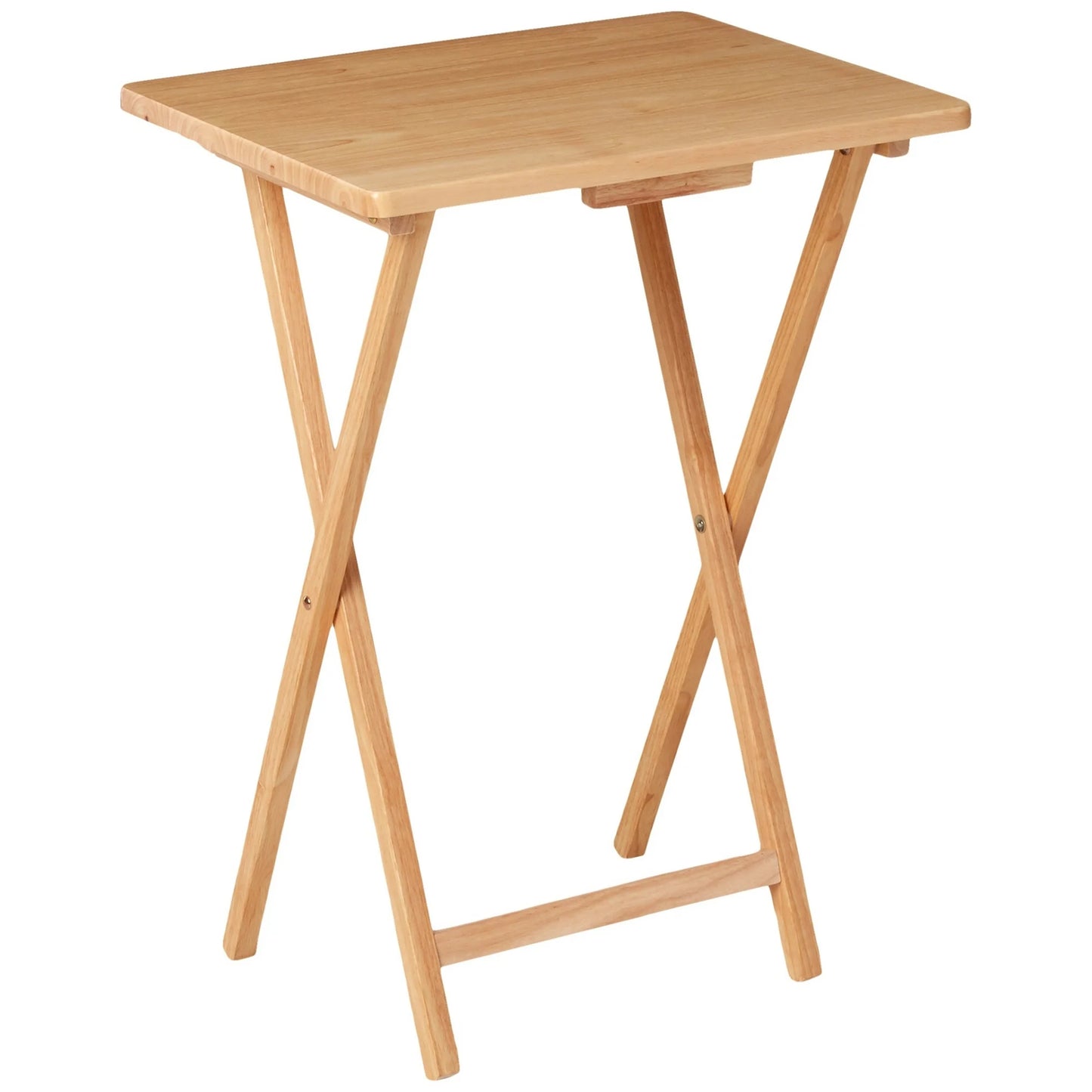 (2 pack) Mainstays Indoor Single Folding TV Tray Table Natural L 19 x W 15 x H 26 inches