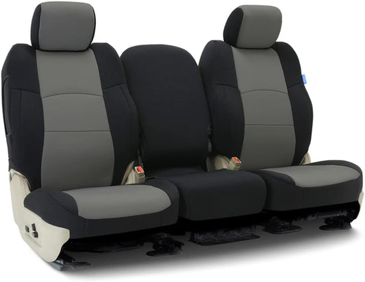 Coverking Custom Fit Seat Cover Designed for Select Jeep Models: 1 Row, Neosupreme Fabric, Gray with Black Sides