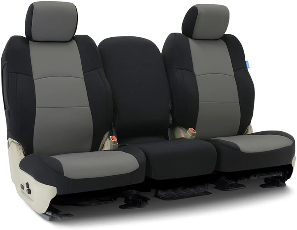 Coverking Custom Fit Seat Cover Designed for Select Honda Models: 1 Row, Neosupreme Fabric, Gray with Black Sides