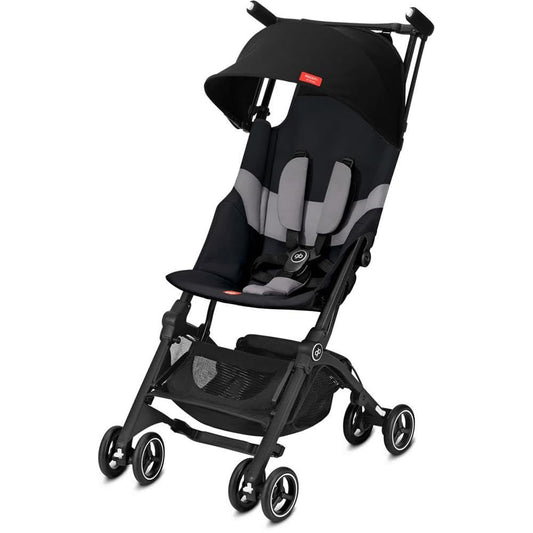 gb Pockit+ All-Terrain, Ultra Compact Lightweight Travel Stroller with Canopy and Reclining Seat in Velvet Black
