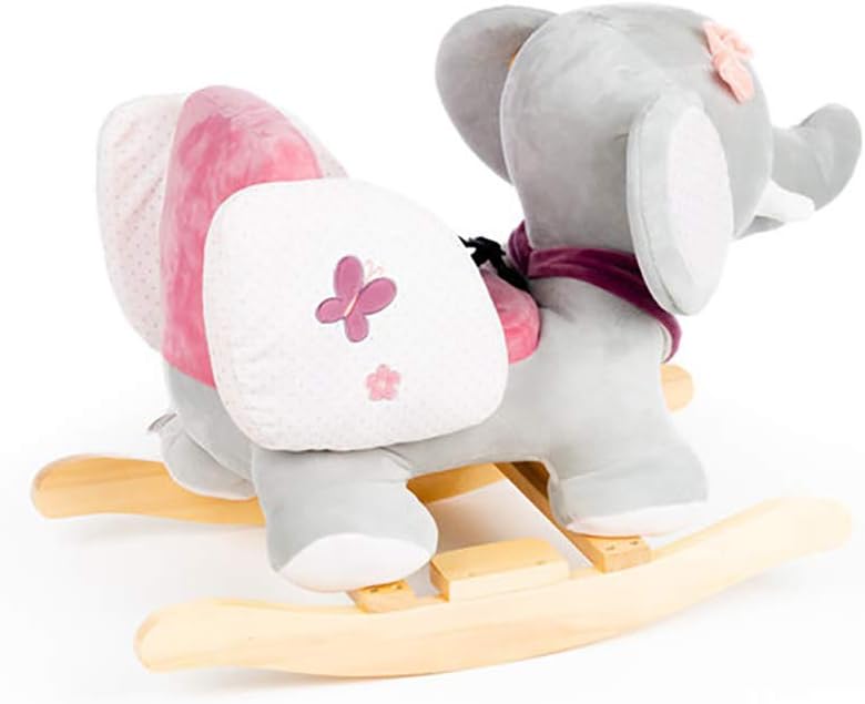 Nattou Adele and Valentine - Rocker Adele The Elephant, Pink/Grey
