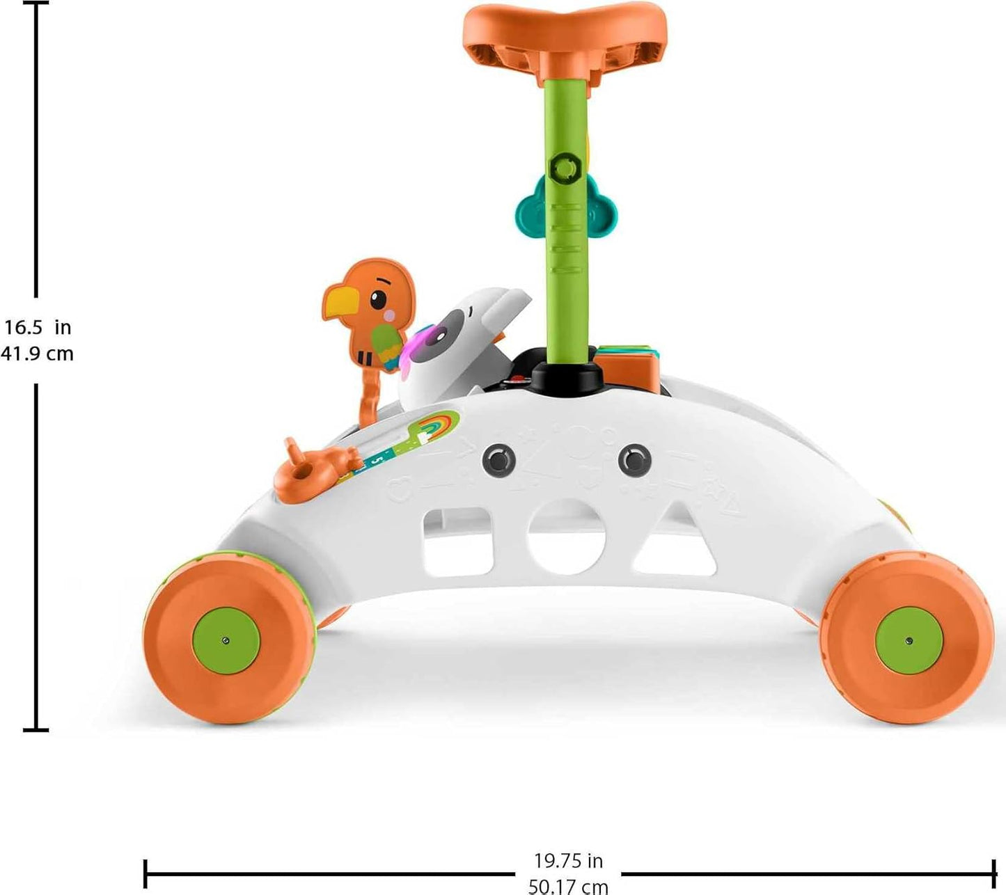 Fisher-Price Baby & Toddler Toy 2-Sided Steady Speed Panda Walker with Smart Stages Learning & Blocks for Ages 6+ Months