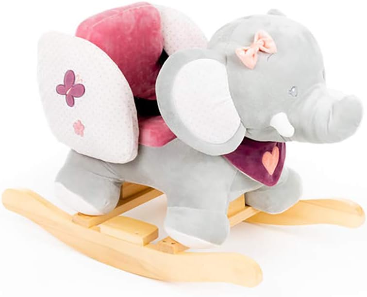 Nattou Adele and Valentine - Rocker Adele The Elephant, Pink/Grey