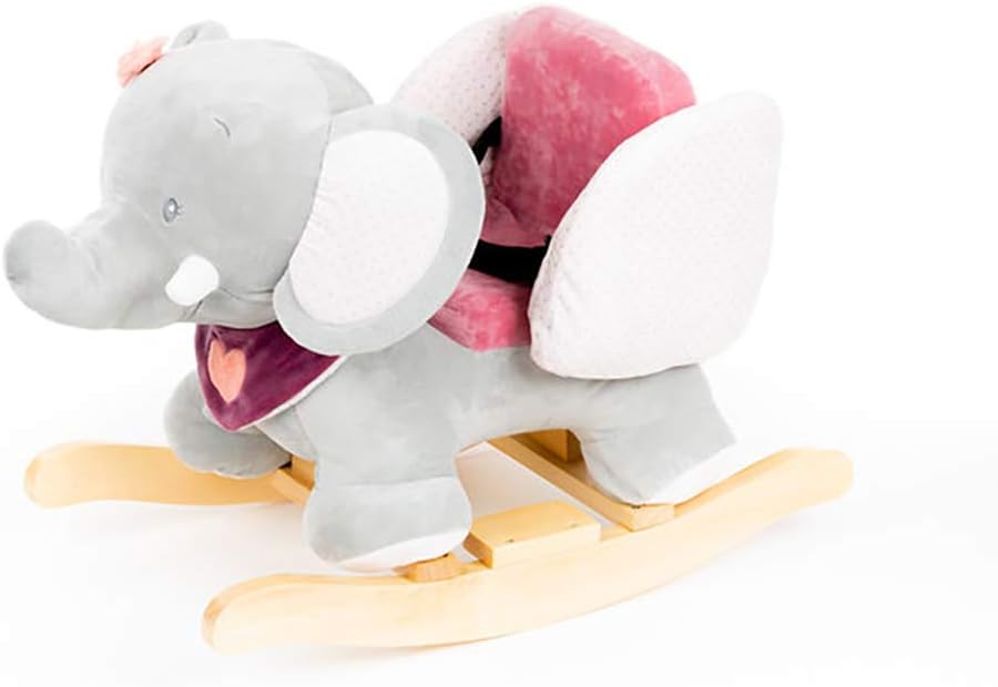 Nattou Adele and Valentine - Rocker Adele The Elephant, Pink/Grey