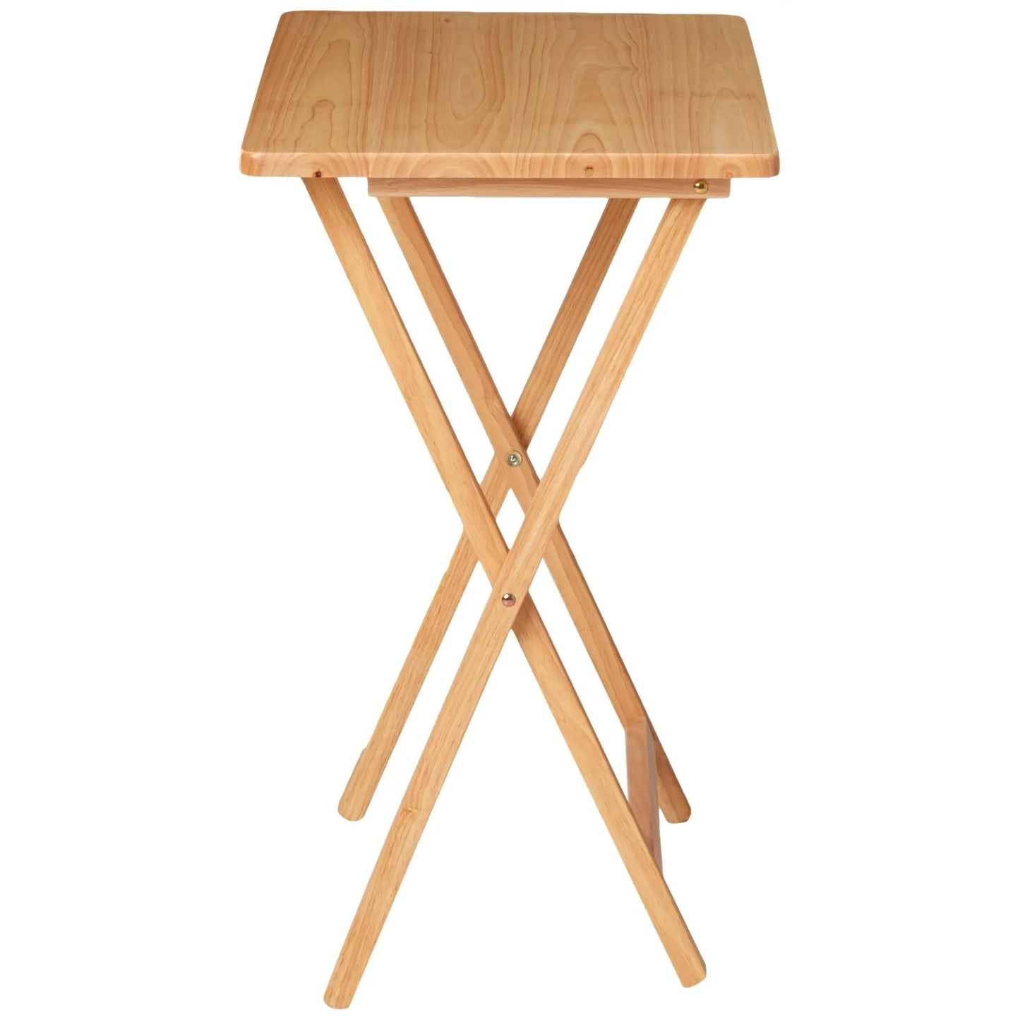 (2 pack) Mainstays Indoor Single Folding TV Tray Table Natural L 19 x W 15 x H 26 inches