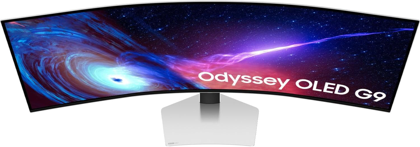 SAMSUNG 49" Odyssey QD-OLED (G93SC) Series Curved Gaming Monitor, 240Hz, 0.03ms,Dual QHD,DisplayHDR True Black 400,AMD FreeSync Premium Pro,Height Adjustable Stand