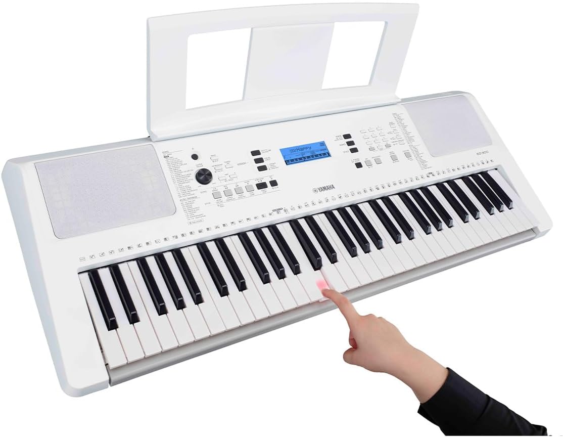 Yamaha EZ-300 61-Key Keyboard White Touch Sensitive used from JAPAN