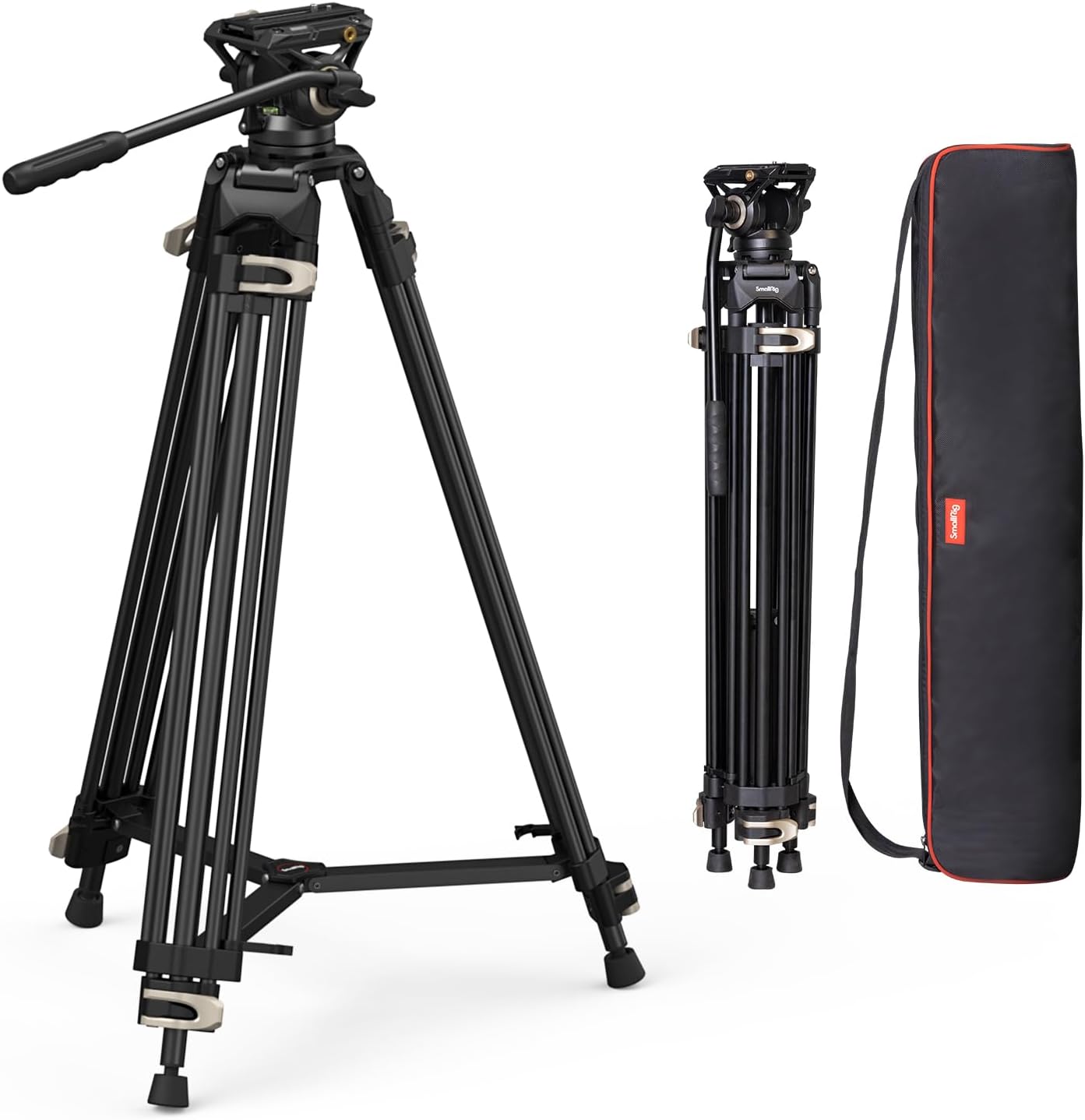 SmallRig AD-01 Video Tripod 73 Heavy Duty Tripod with 360 Degree Fluid Head and Quick Release Plate for DSLR Camcorder Cameras 3751