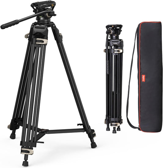 SmallRig AD-01 Video Tripod 73 Heavy Duty Tripod with 360 Degree Fluid Head and Quick Release Plate for DSLR Camcorder Cameras 3751