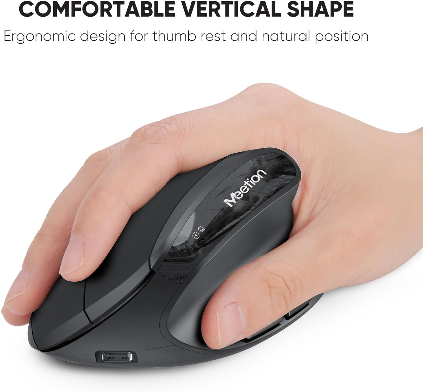 MEETION Ergonomic Wireless Keyboard and Mouse, Ergo Keyboard with Vertical Mouse, Split Arch Keyboard with Cushioned Wrist Palm Rest, Natural Typing Rechargeable Full Size, Windows/Mac/Computer/Laptop