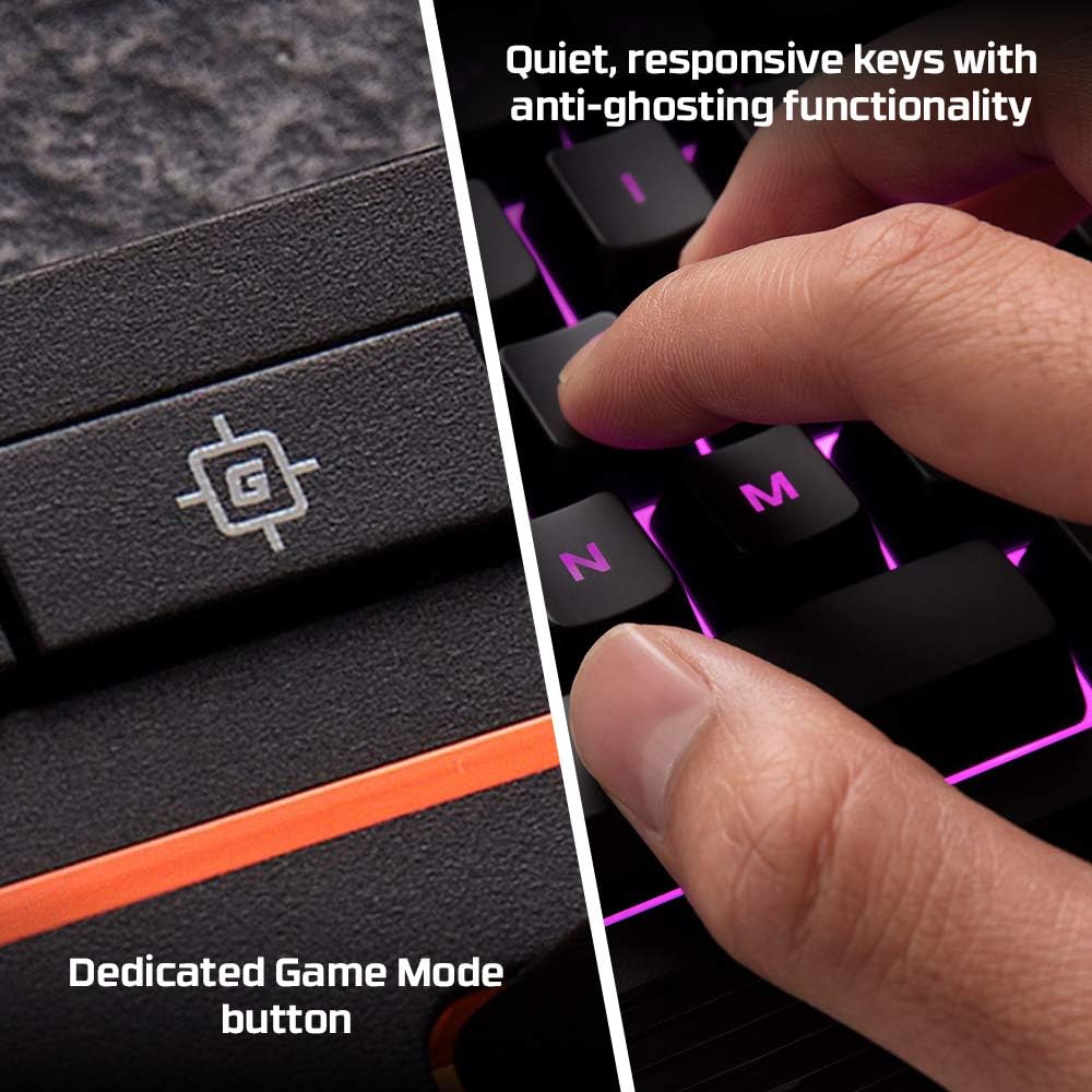 HyperX Alloy Core RGB – Membrane Gaming Keyboard, Comfortable Quiet Silent Keys with RGB LED Lighting Effects
