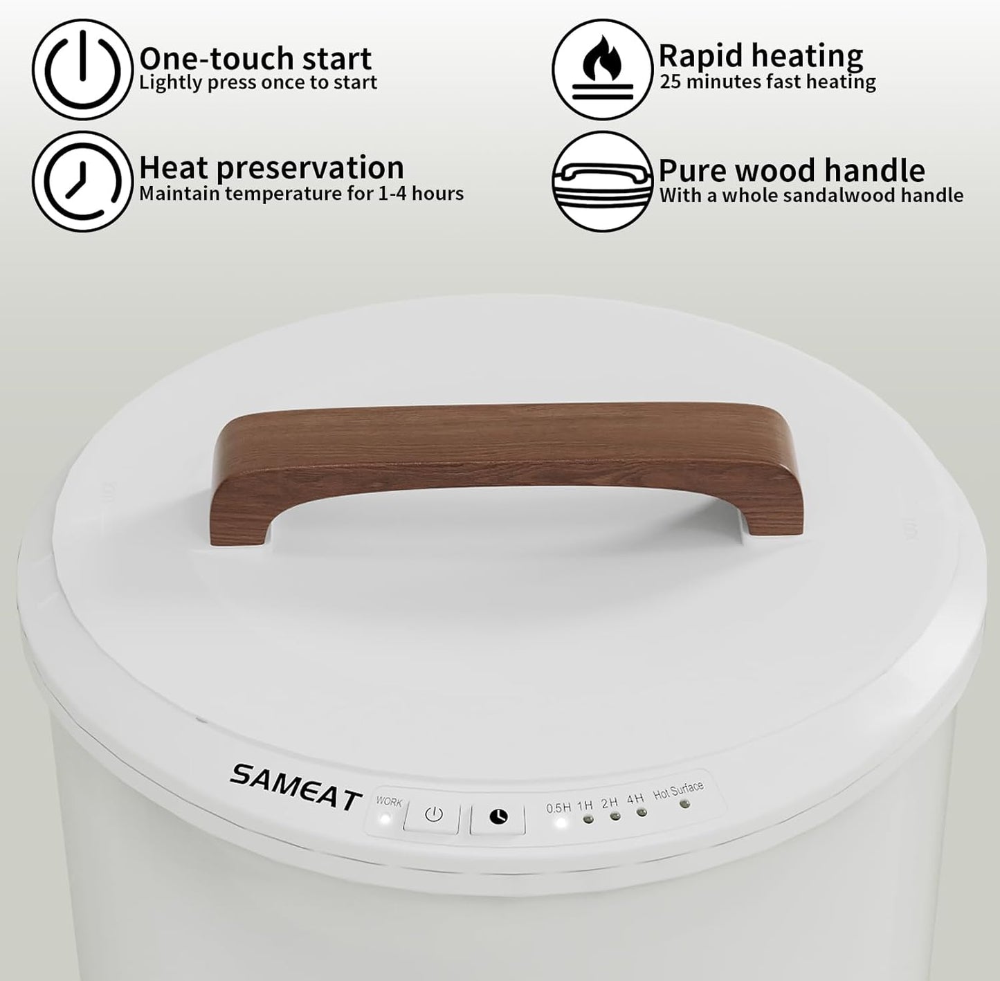 SAMEAT Heated Towel Warmers for Bathroom - Large Towel Warmer Bucket, Wood Handle, Auto Shut Off, Fits Up to Two 40"X70" Oversized Towels, Best Ideals