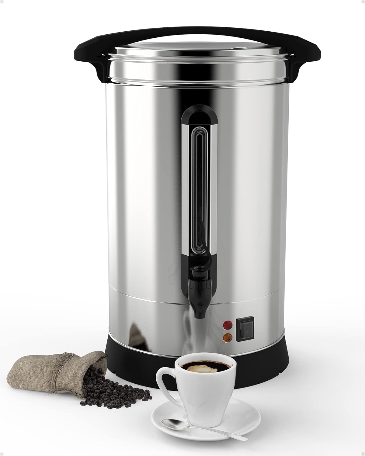 OPEN BOX 120 Cup Commercial Coffee Maker, [Quick Brewing] [Food Grade Stainless Steel] Large Coffee Urn Perfect For Church, Meeting Rooms, Lounges, and Other Large Gatherings-18 L