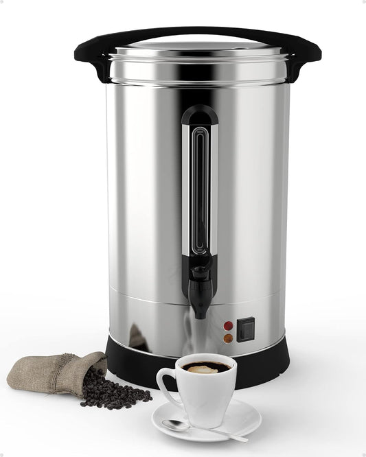 OPEN BOX 120 Cup Commercial Coffee Maker, [Quick Brewing] [Food Grade Stainless Steel] Large Coffee Urn Perfect For Church, Meeting Rooms, Lounges, and Other Large Gatherings-18 L