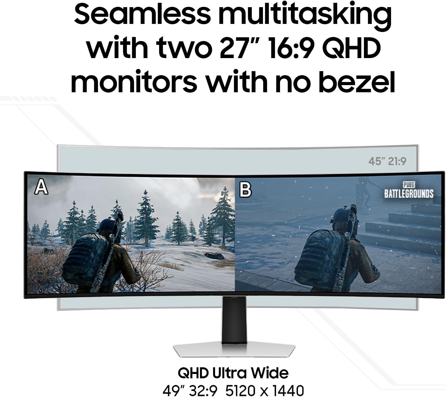 SAMSUNG 49" Odyssey QD-OLED (G93SC) Series Curved Gaming Monitor, 240Hz, 0.03ms,Dual QHD,DisplayHDR True Black 400,AMD FreeSync Premium Pro,Height Adjustable Stand