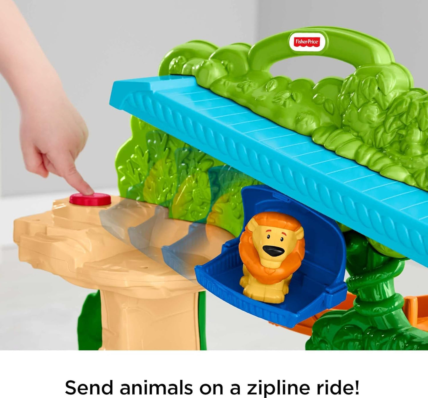 Fisher-Price Little People Toddler Toy Share & Care Safari 2-Ft Tall Playset with Lights Sounds & 7 Figures for Pretend Play Ages 1+ years