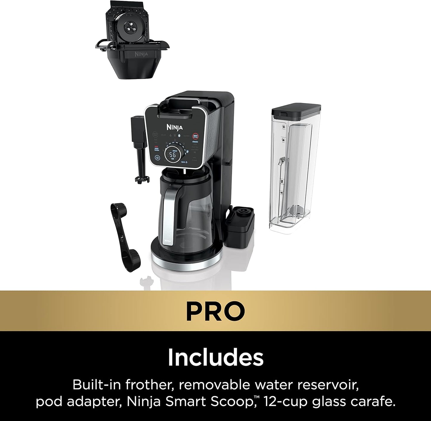 Ninja Drip Coffee Maker With K Cup Combo, DualBrew Pro Specialty Coffee System, Coffee Machine Compatible with K-Cup Pods, 12 Cup Single Serve Coffee Makers with Paper Filter, CFP301