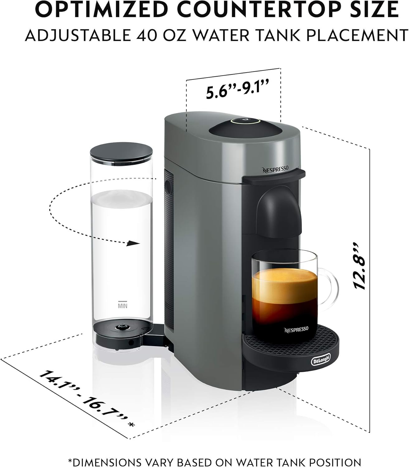 Nespresso Vertuo Plus Coffee and Espresso Maker by De'Longhi